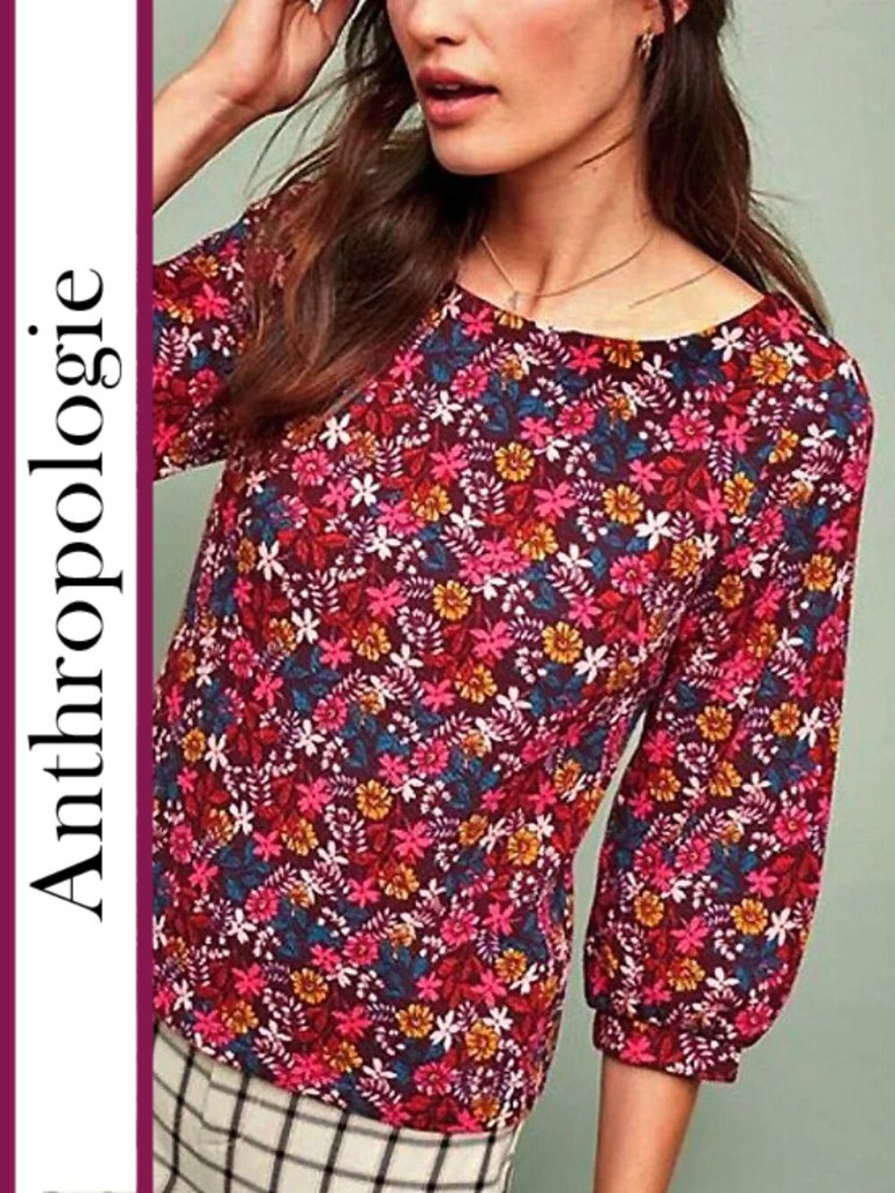 Anthropologie/Maeve | 'Decatur' Floral Botanical Printed Blouse Top